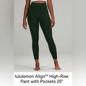 lululemon athletica Women's High-Rise rainforest Green align leggings size 8